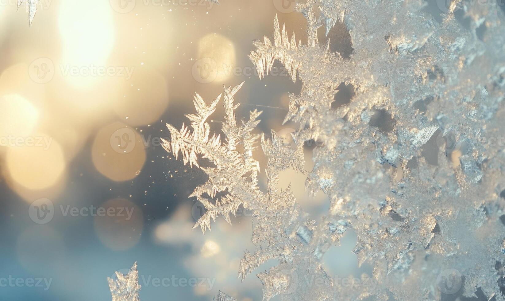A close up of a snowflake with a blurry background photo