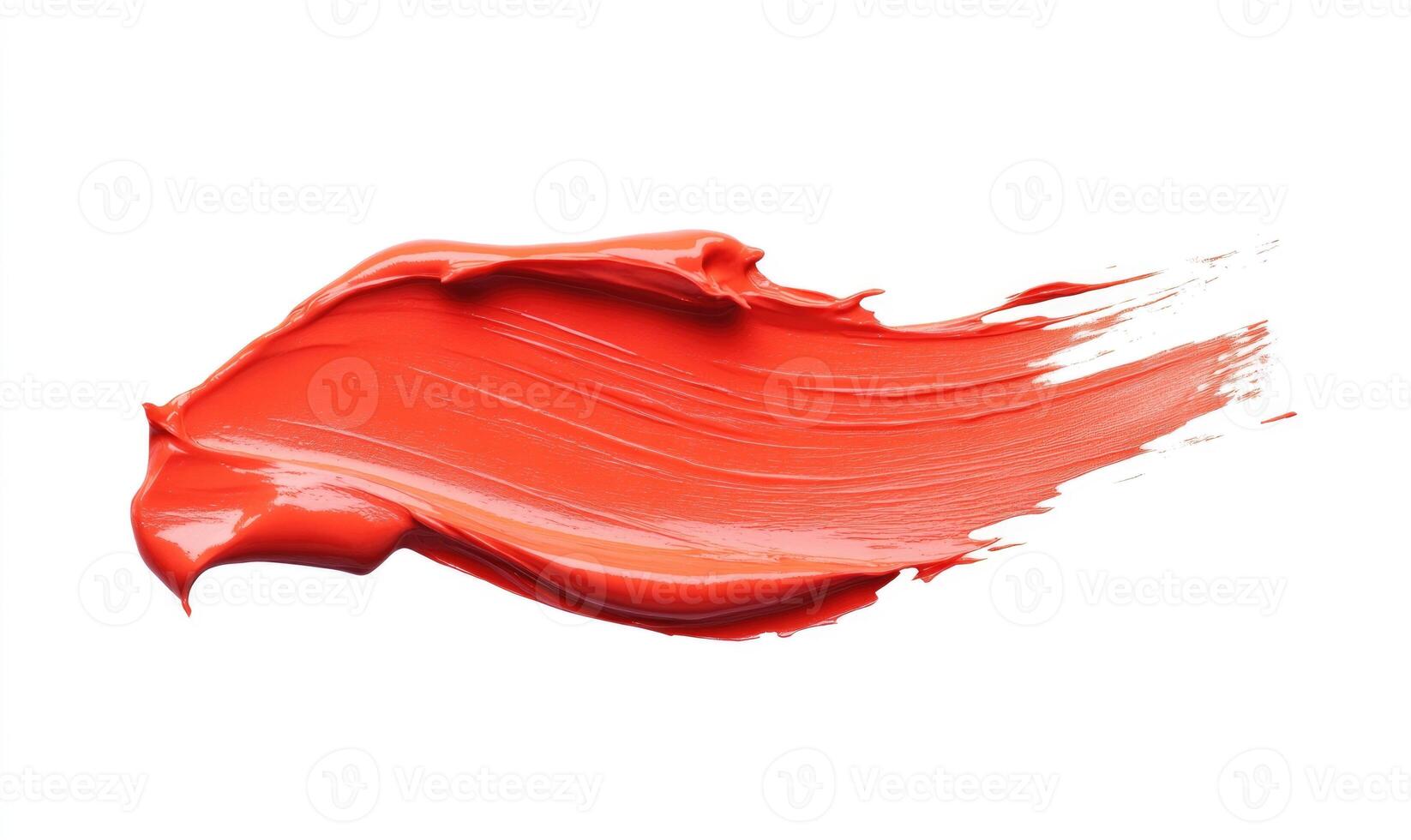 A red brush stroke on a white background photo