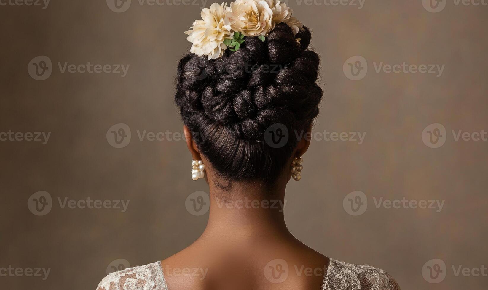 A woman with a flower in her hair photo