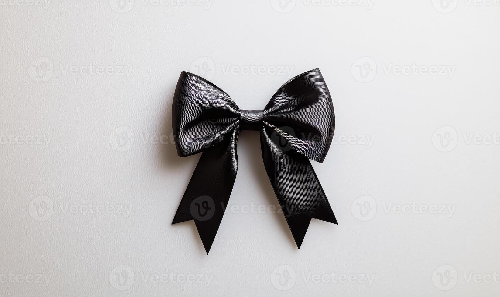 A black ribbon bow is on a white background photo