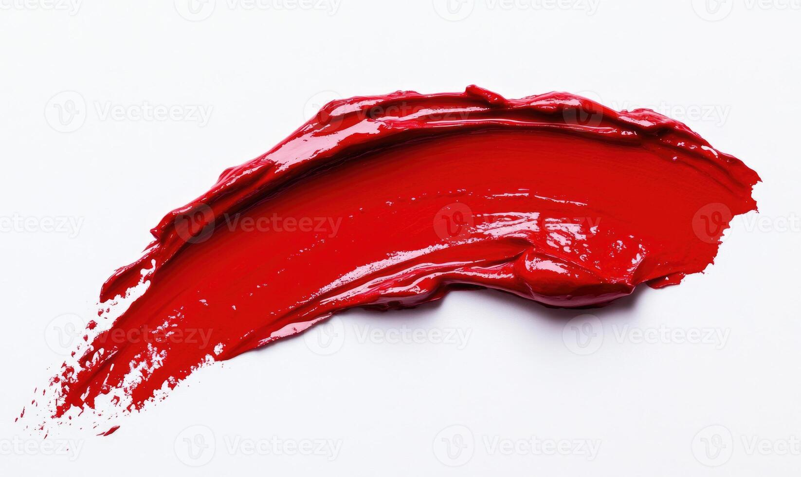 A red brush stroke on a white background photo