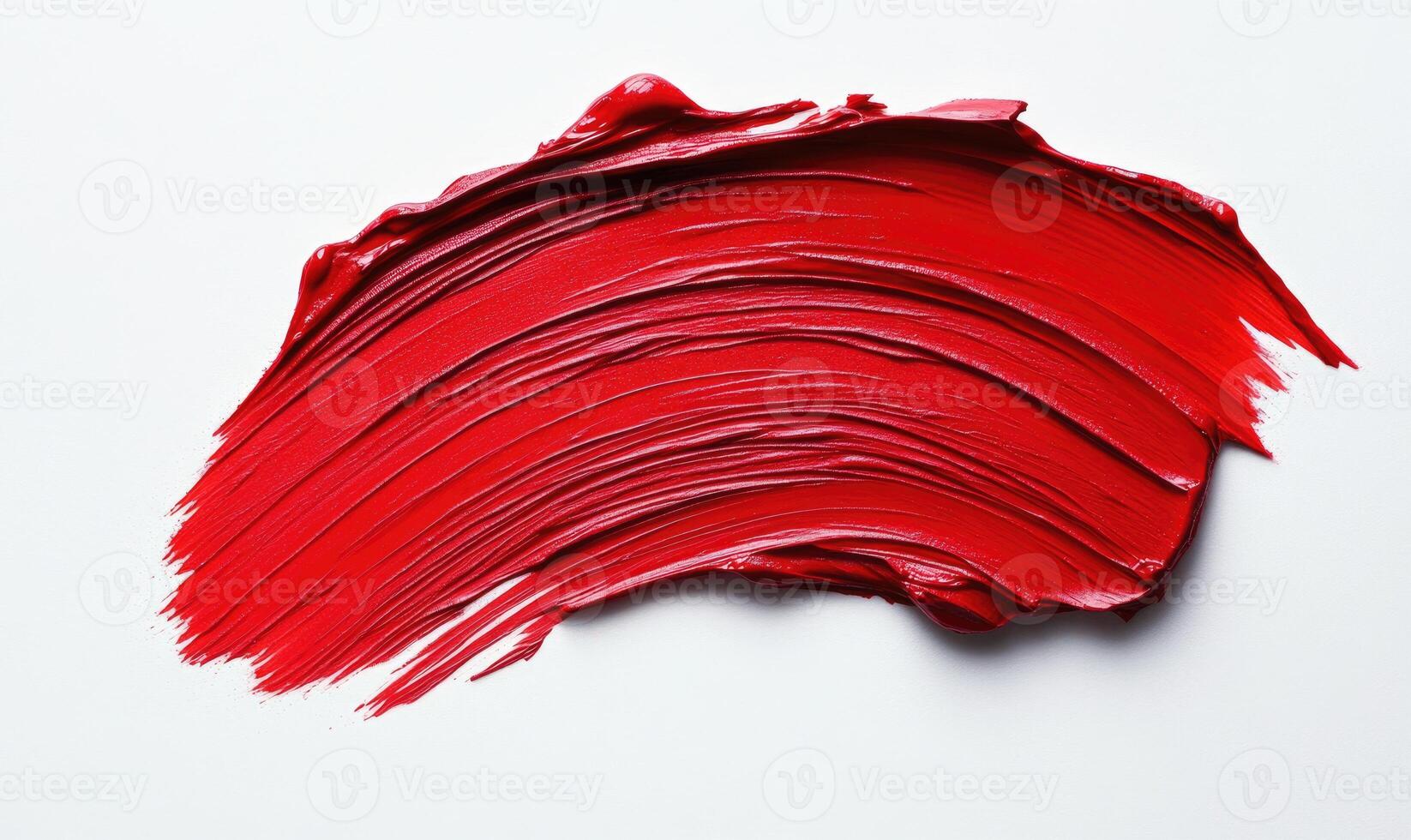 A red brush stroke on a white background photo
