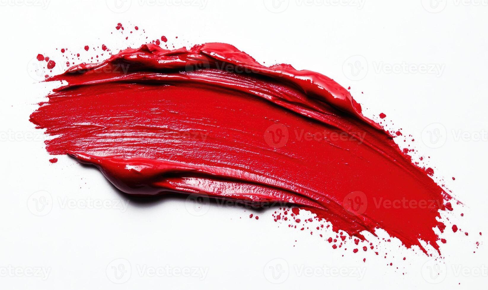 A red brush stroke on a white background photo