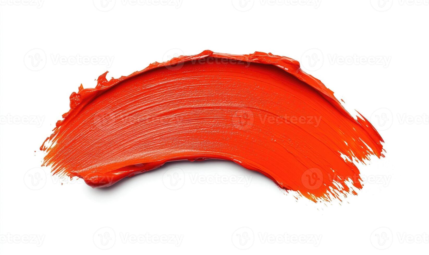 A red brush stroke on a white background photo