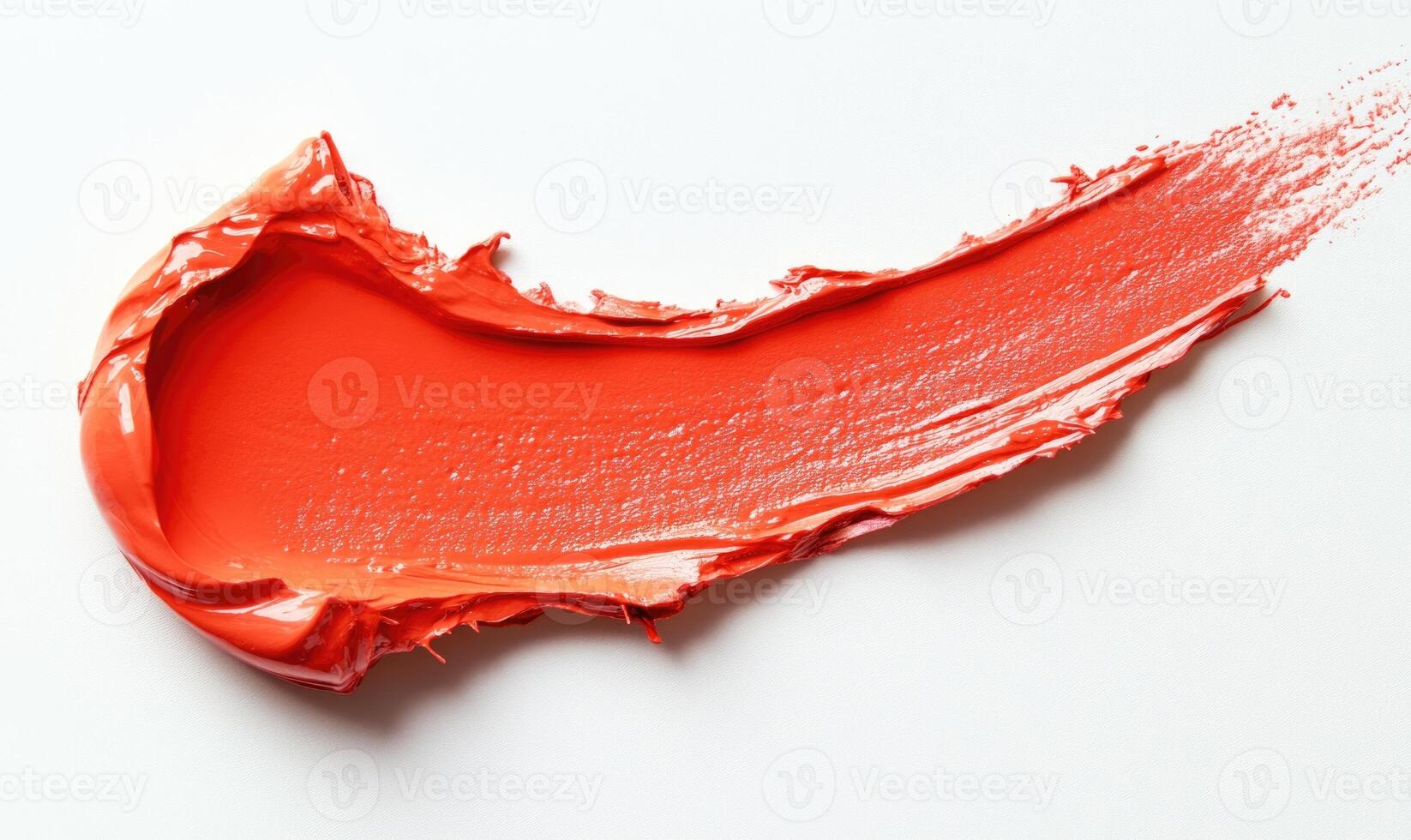 A red lipstick stain on a white background photo