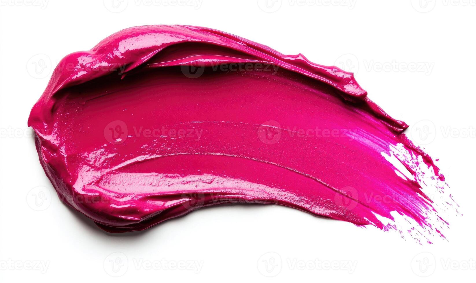 A pink lip stain is shown on a white background photo