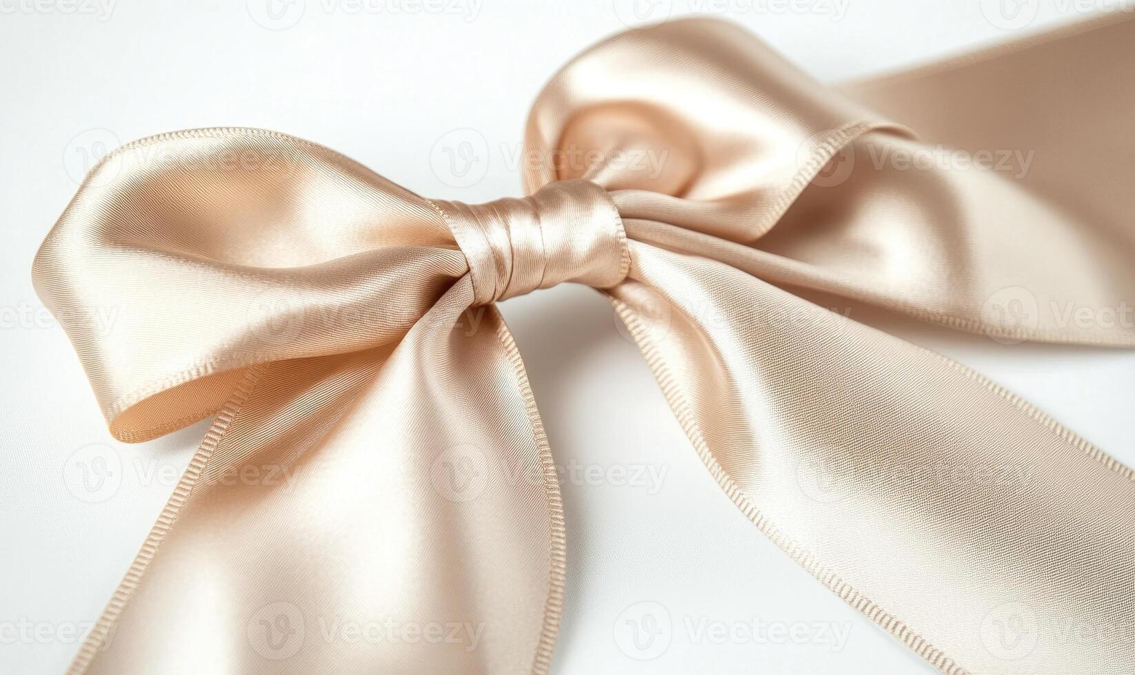 A ribbon with a bow is shown in a light color photo