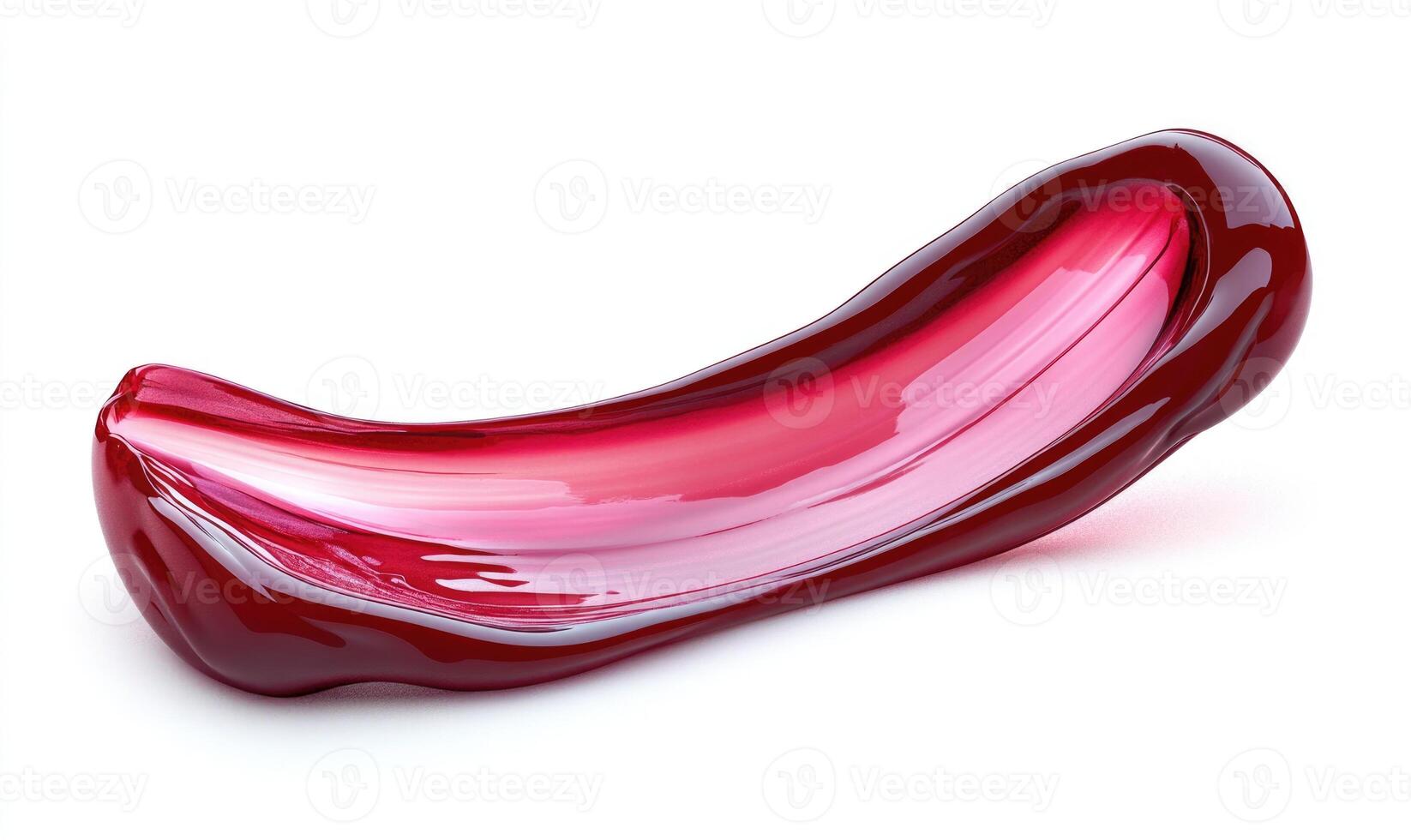A red blob with a pink stripe on it photo