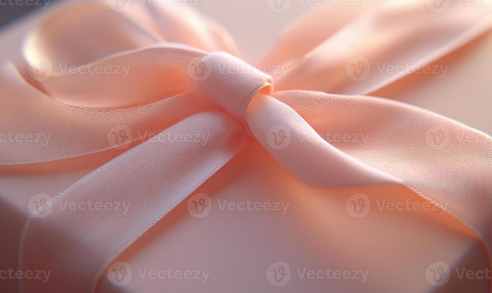 A pink ribbon is tied around a box photo