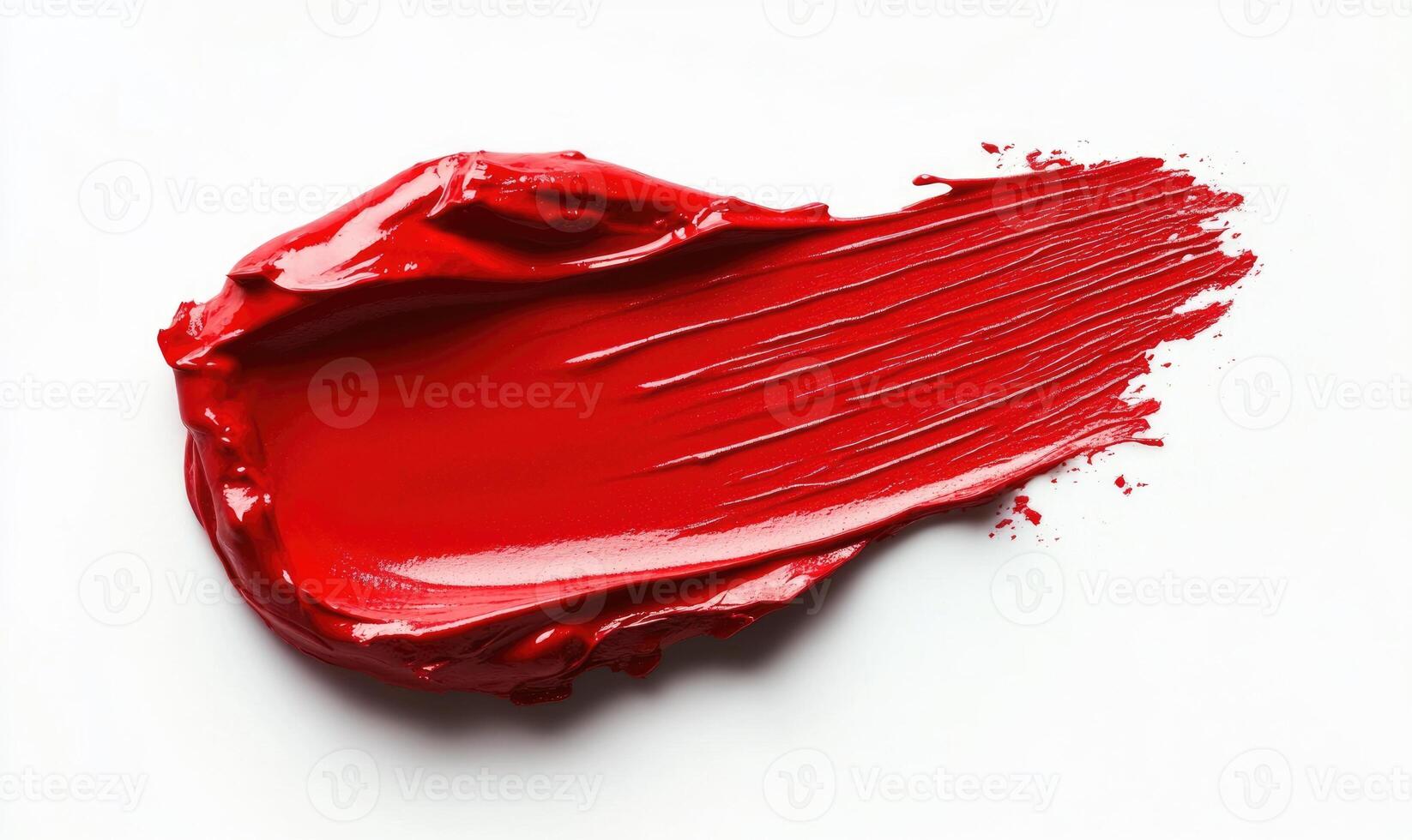 A red lipstick stain on a white background photo