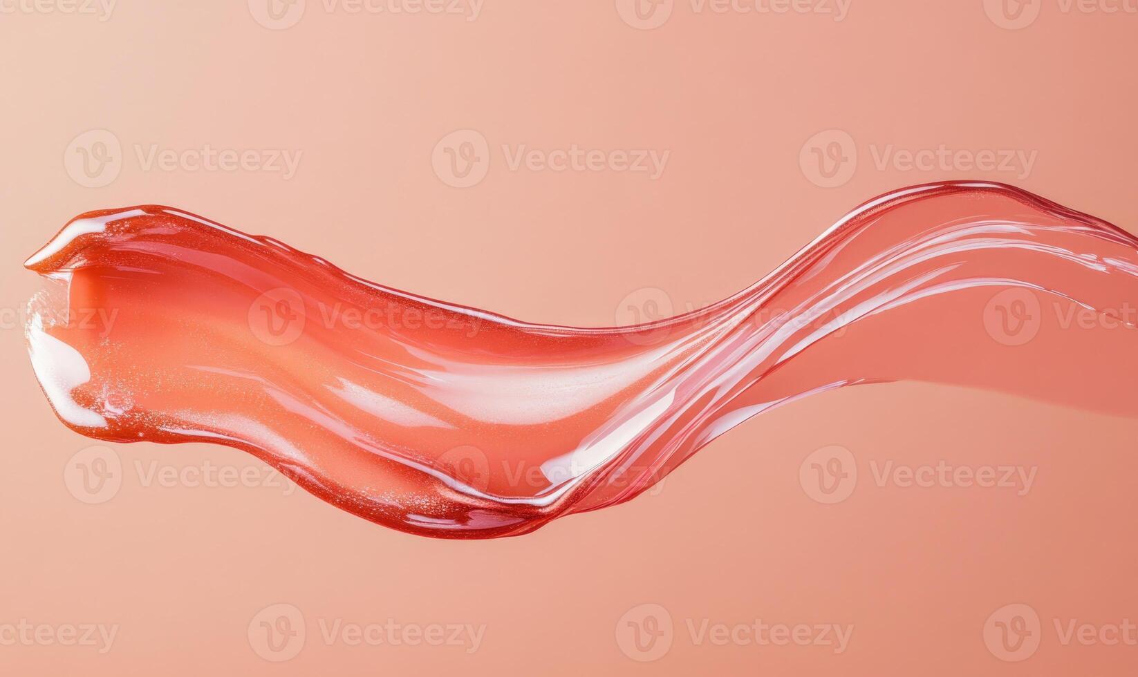 A red liquid is flowing down a curved surface photo