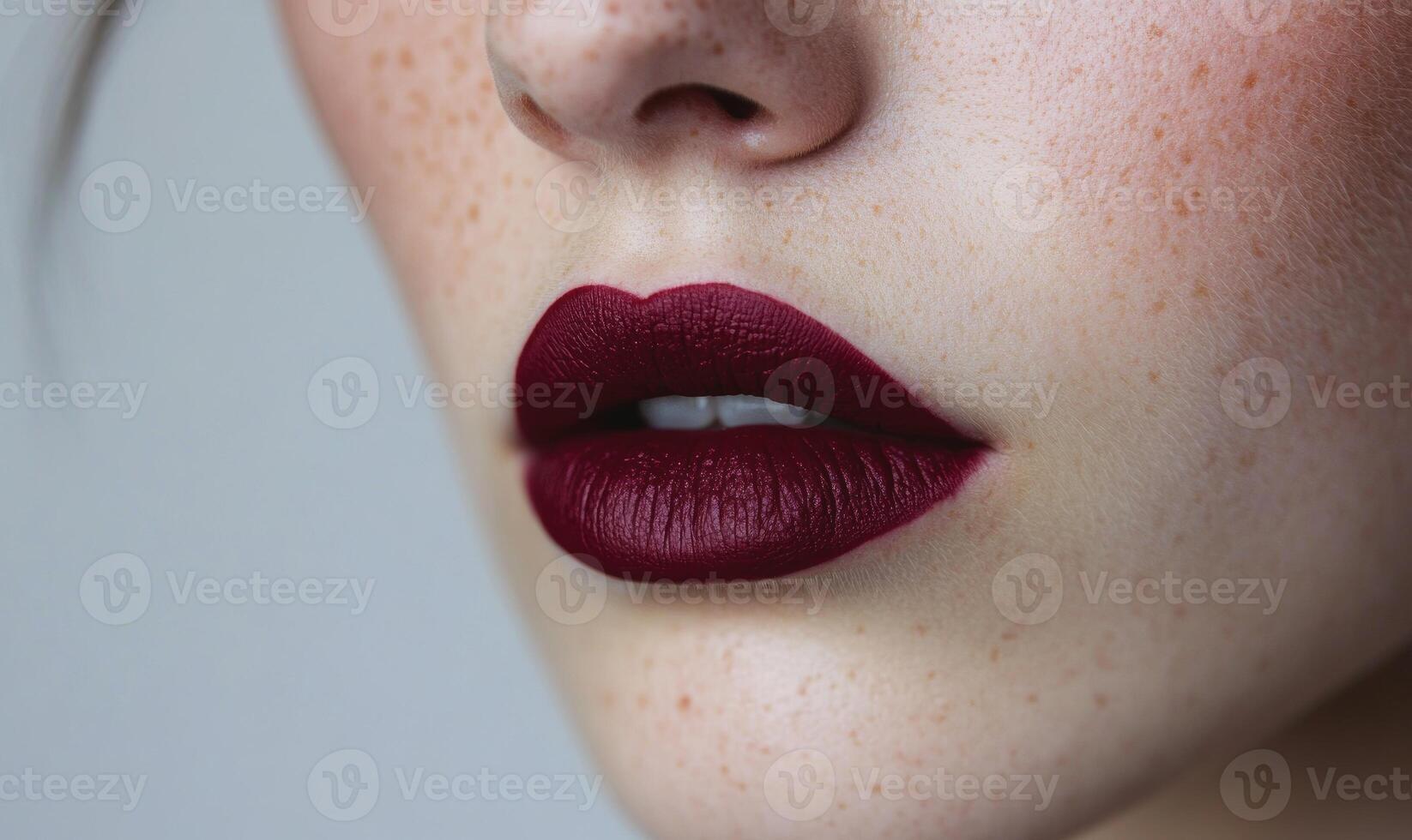 A woman with red lips and red hair photo