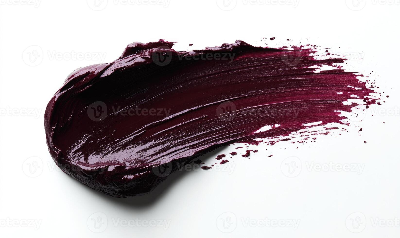 A brush stroke of red lipstick on a white background photo