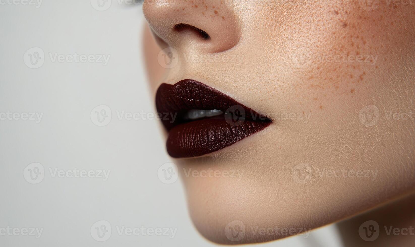 A woman with a red lip is shown in profile photo