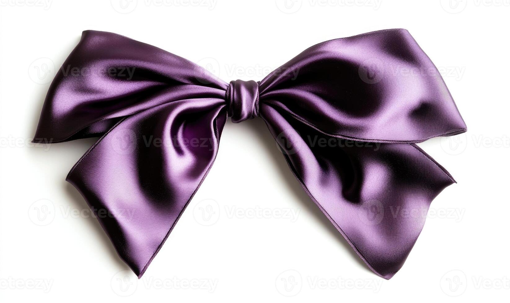 A purple ribbon is tied in a bow photo