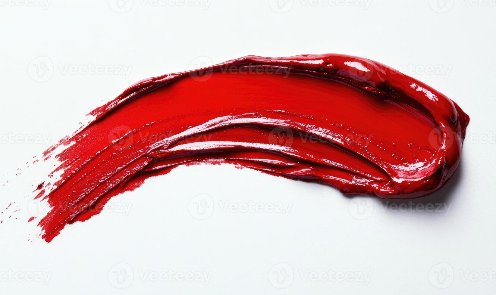 A red lipstick stain on a white background photo