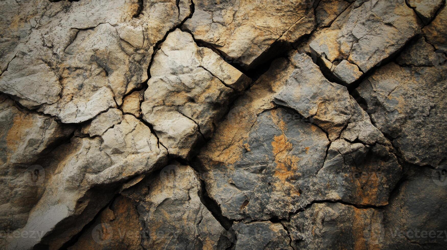 Cracked and Weathered Rock Surface photo