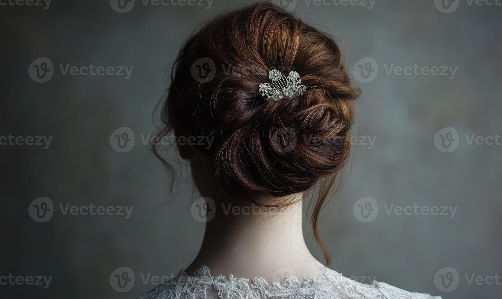 A woman with a fancy hair accessory on her head photo