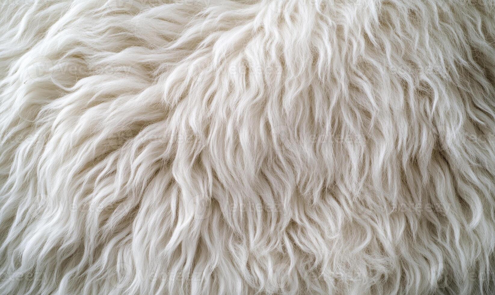 A close up of a fluffy white sheep's fur photo