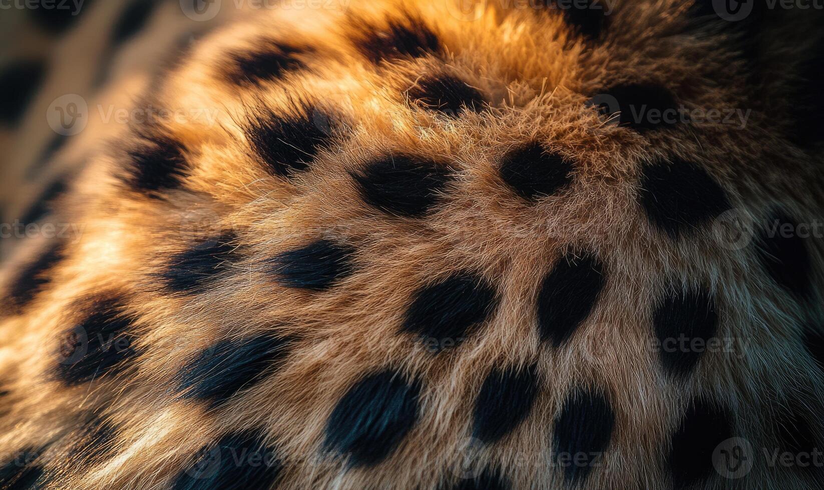 A close up of a cheetah's fur with black spots photo