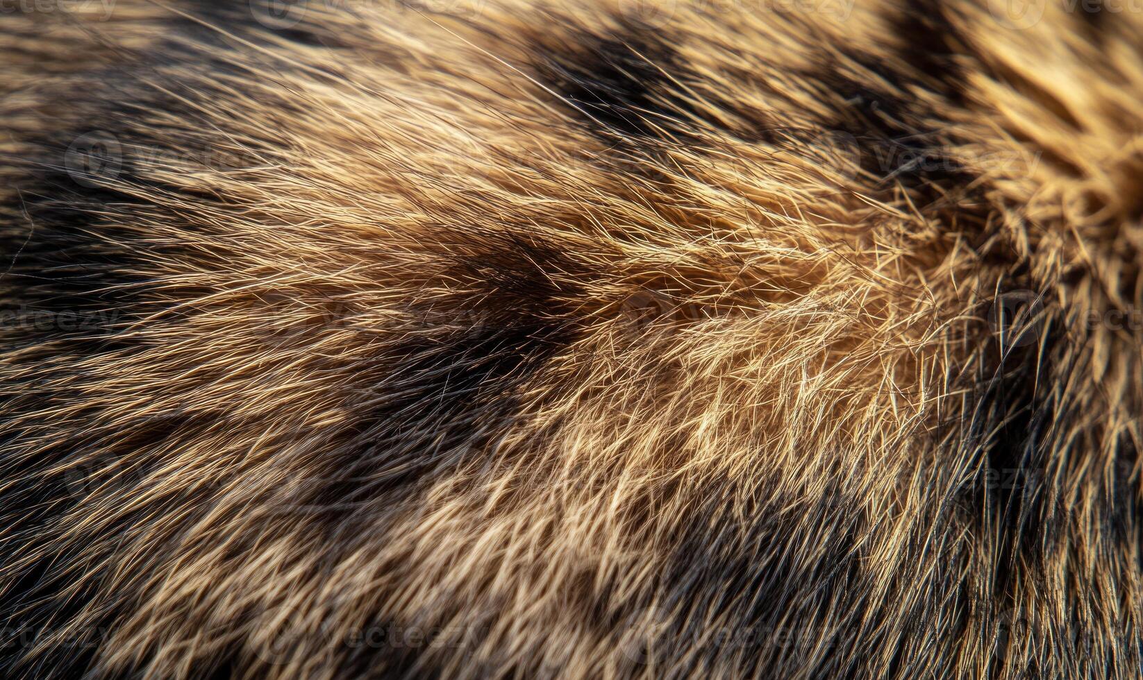 A close up of a cat's fur with a brown and black striped pattern photo