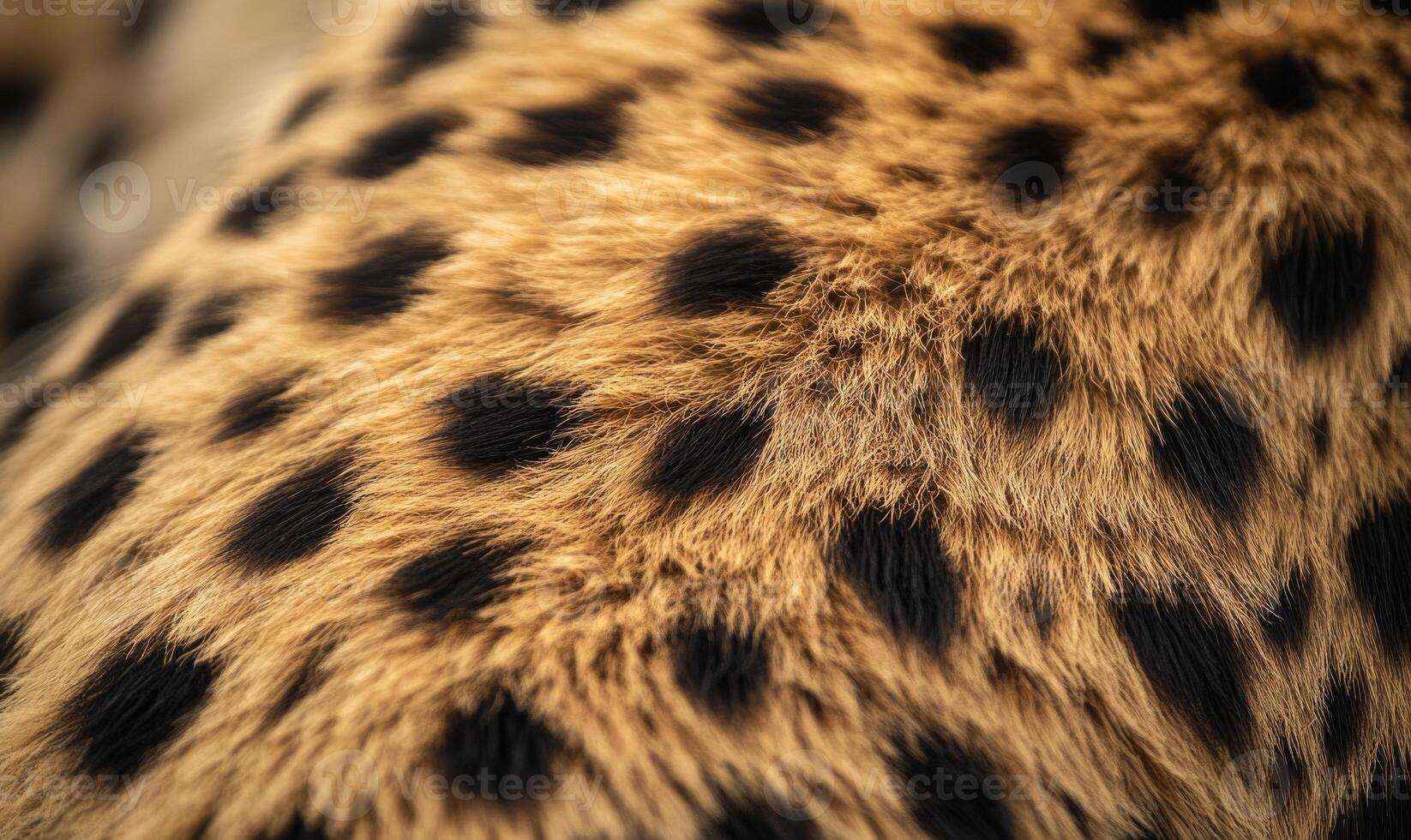 A close up of a cheetah's fur with black spots photo
