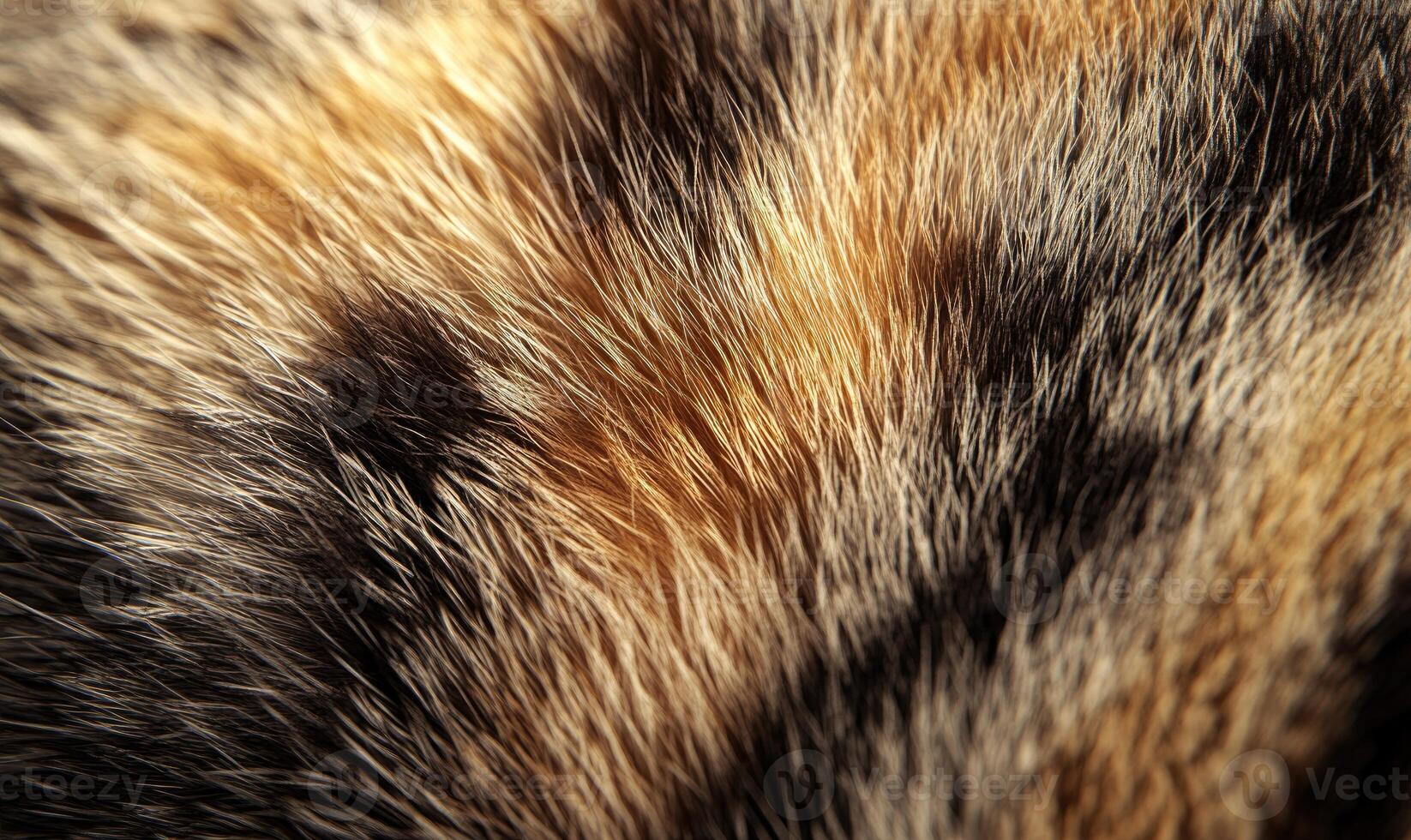 A close up of a cat's fur with a brown and black pattern photo