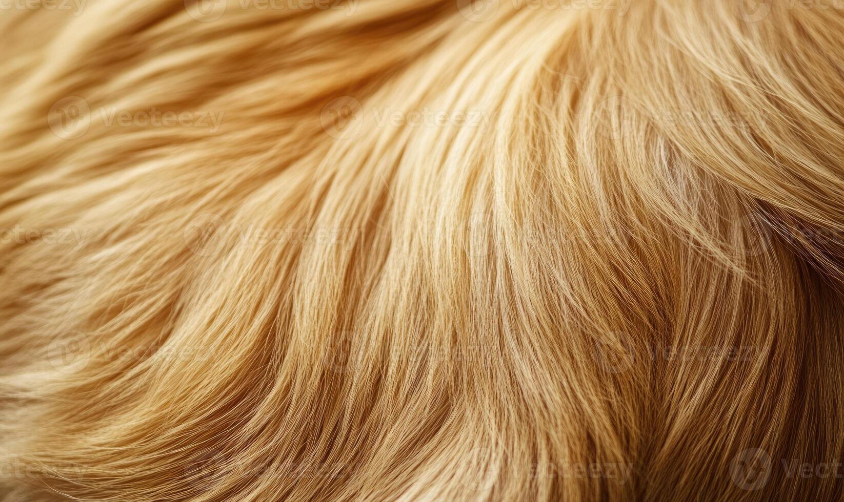 A close up of a dog's fur, with a focus on the texture and color of the hair photo