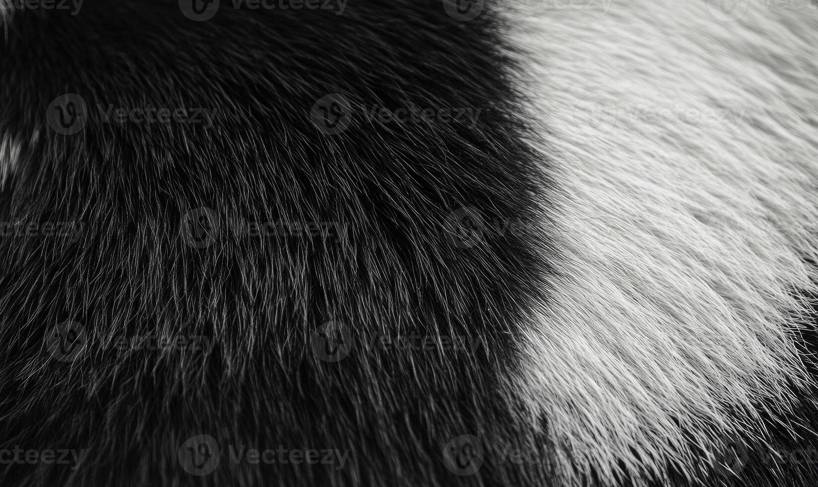 A close up of a black and white animal's fur photo