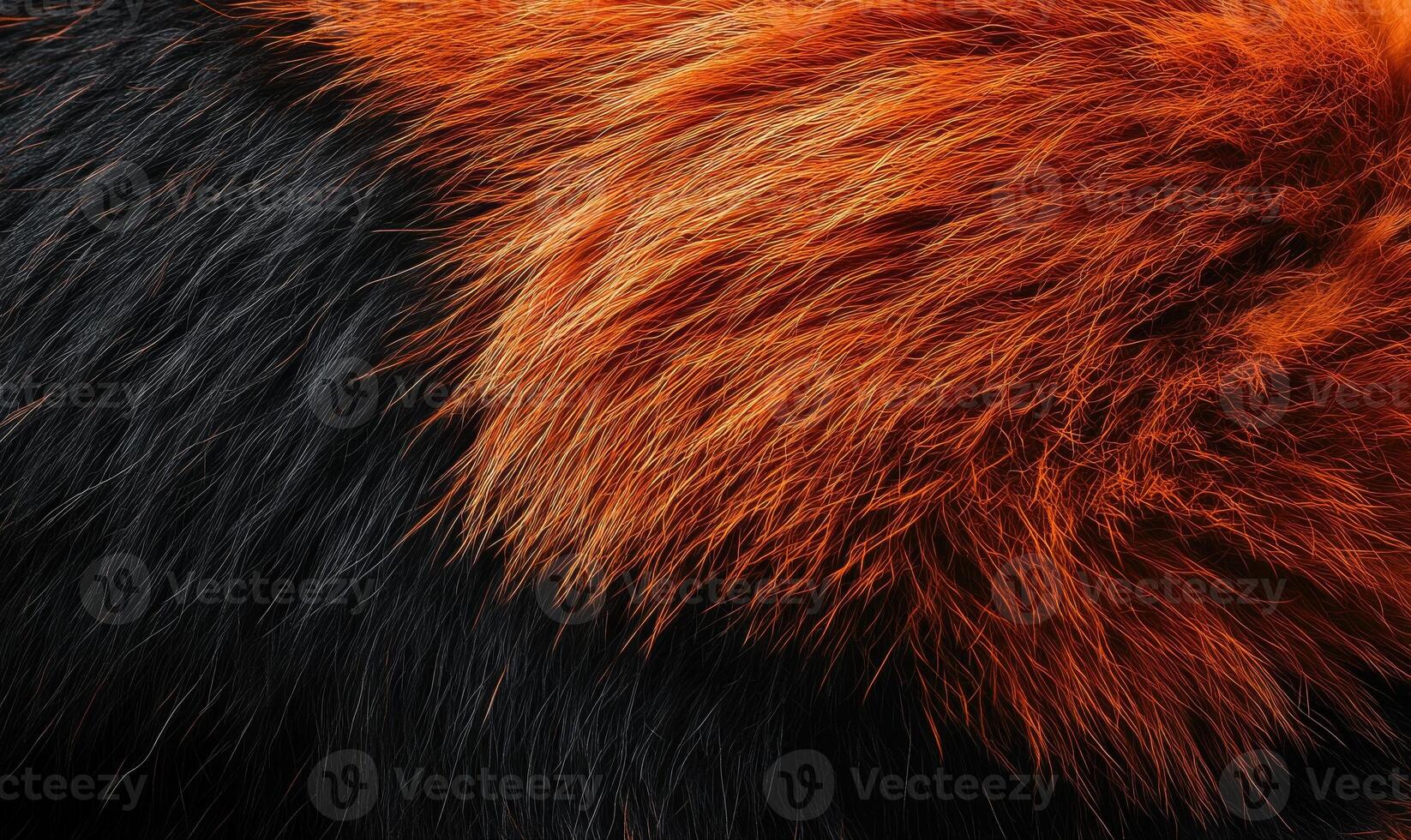 The fur of a dog is black and orange photo