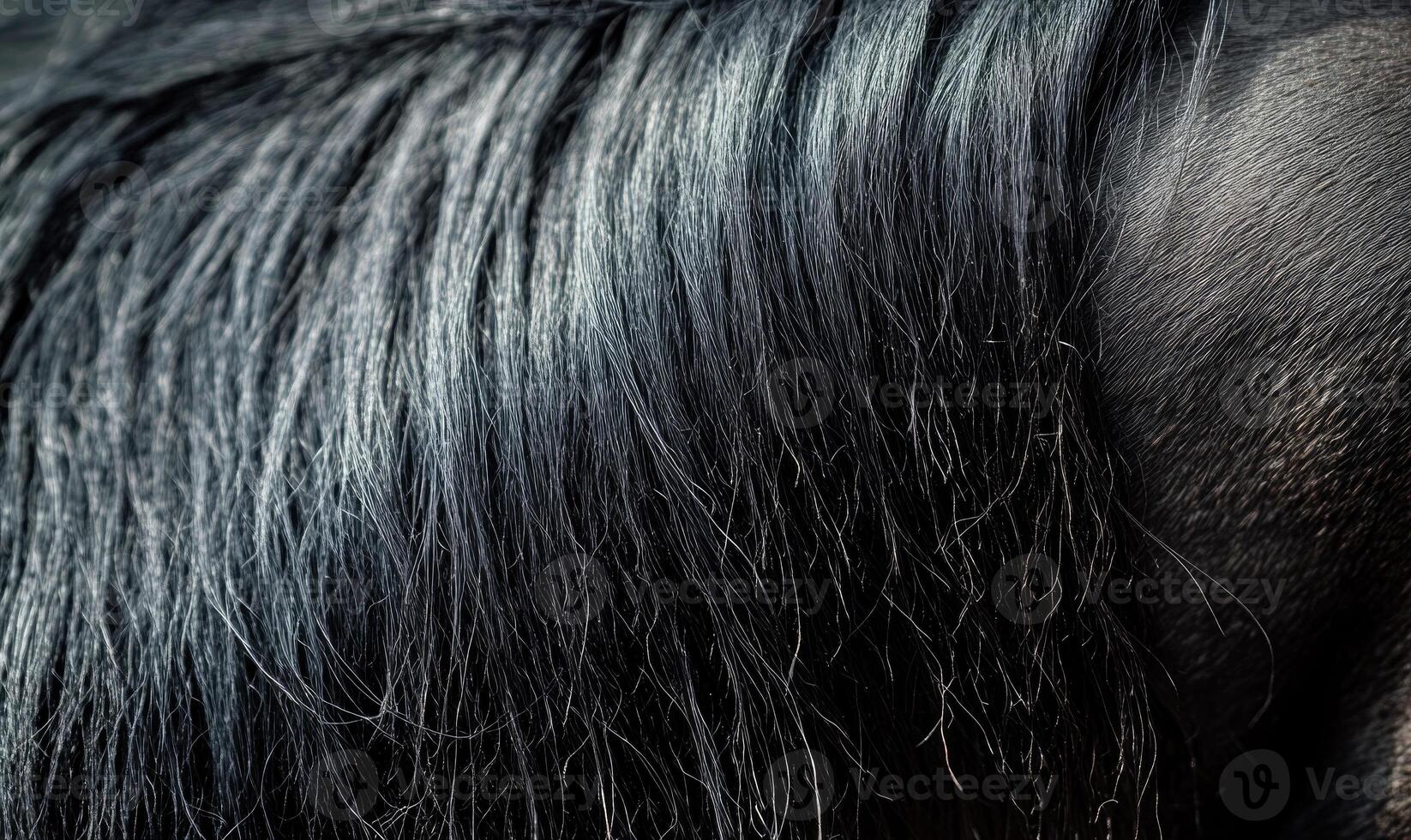 A close up of a horse's mane and tail, with the mane being the main focus photo