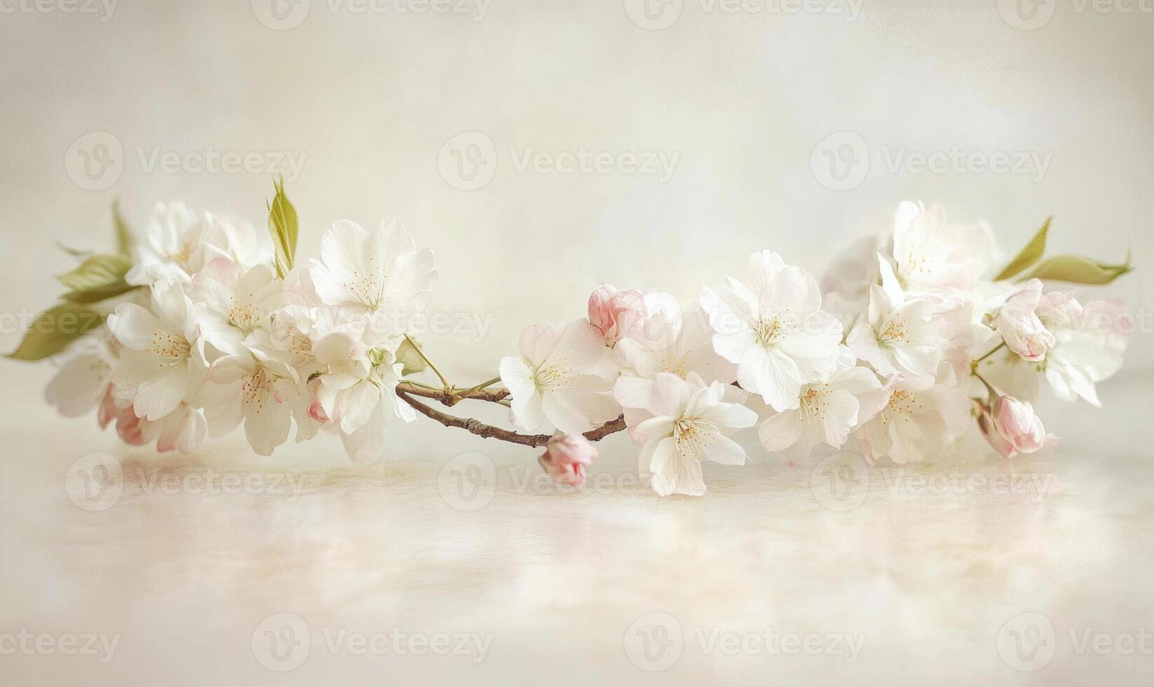 A close up of a white flower with pink petals photo