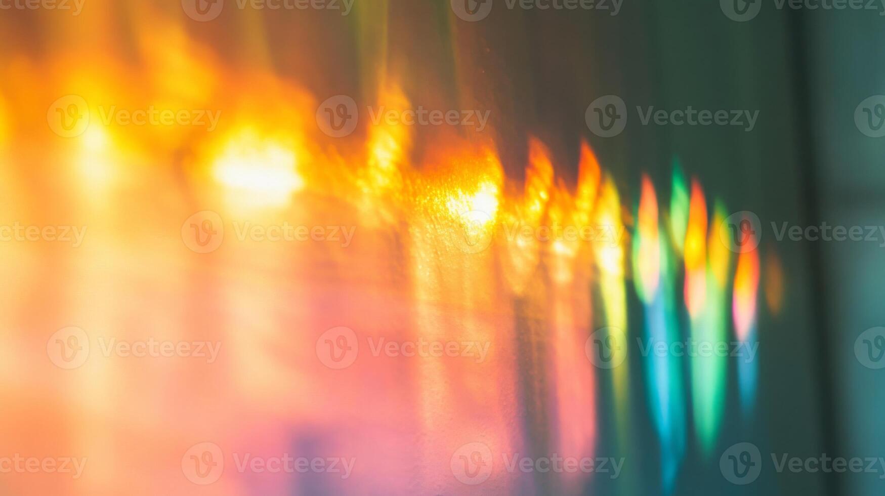 Abstract Blurred Rainbow Light Reflections on a Wall photo