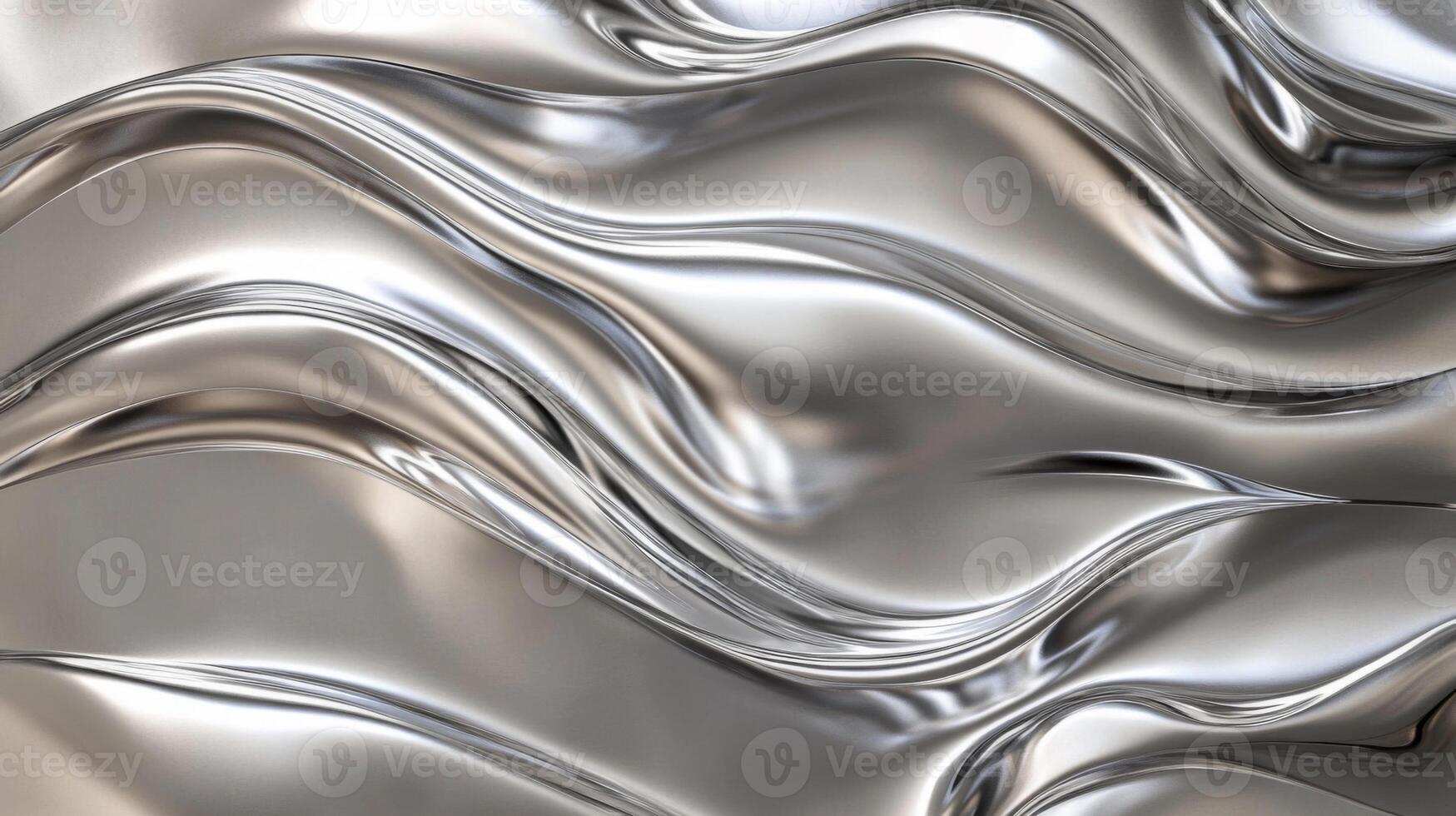 Abstract Silver Wavy Surface with Reflective Texture photo
