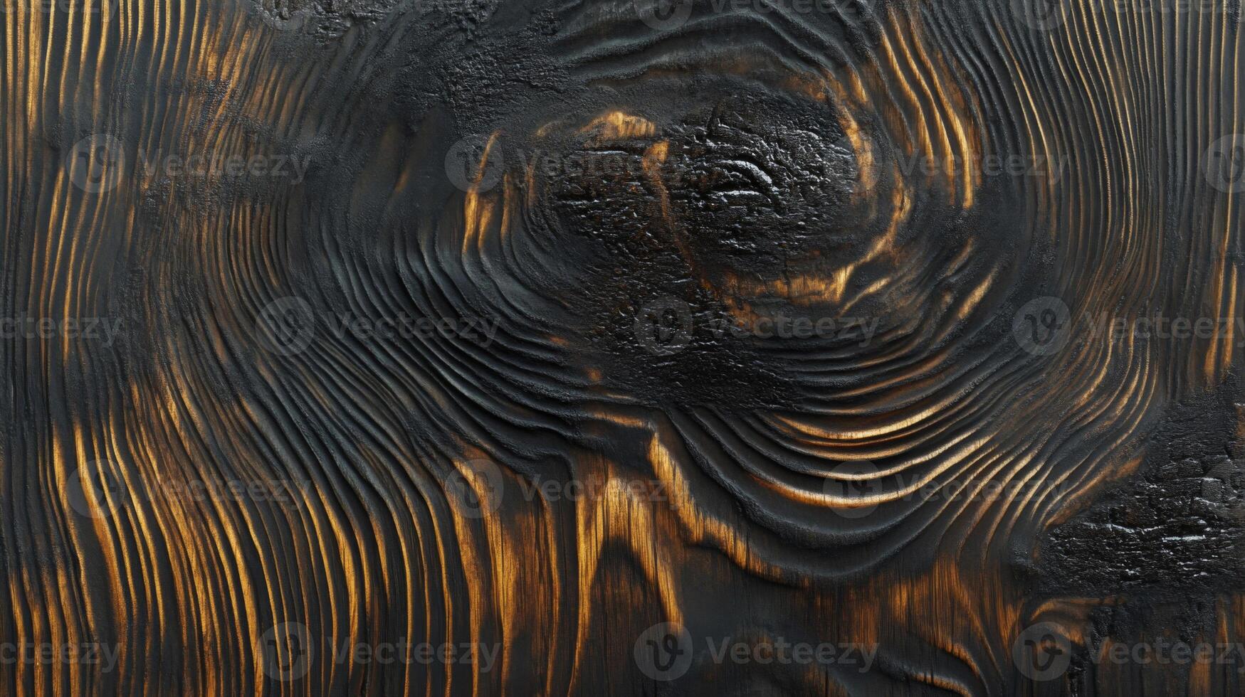 Close-up of Charred Wood with Visible Grain Pattern photo