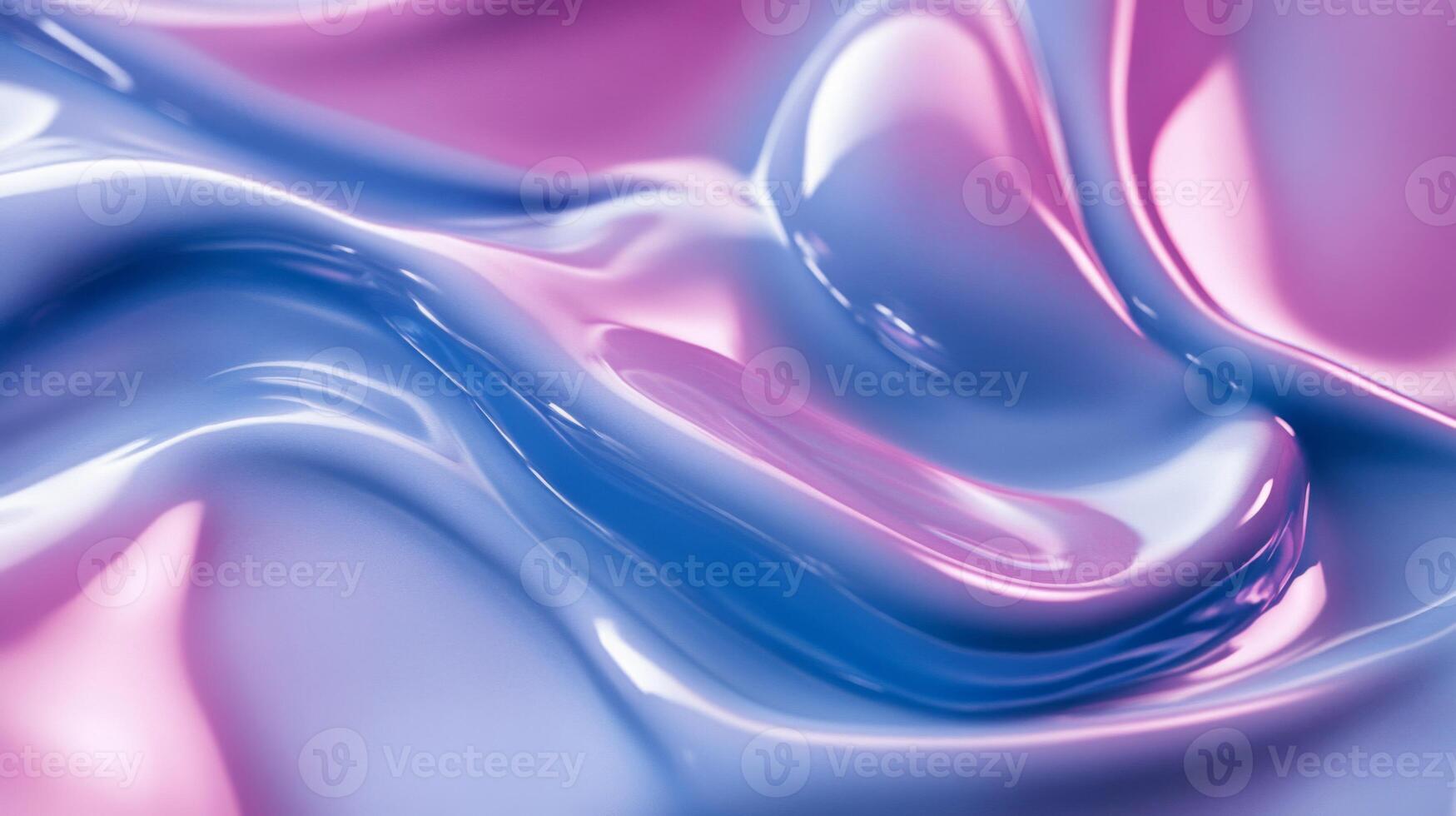 Abstract Swirling Pattern of Pink and Blue Glossy Liquid photo