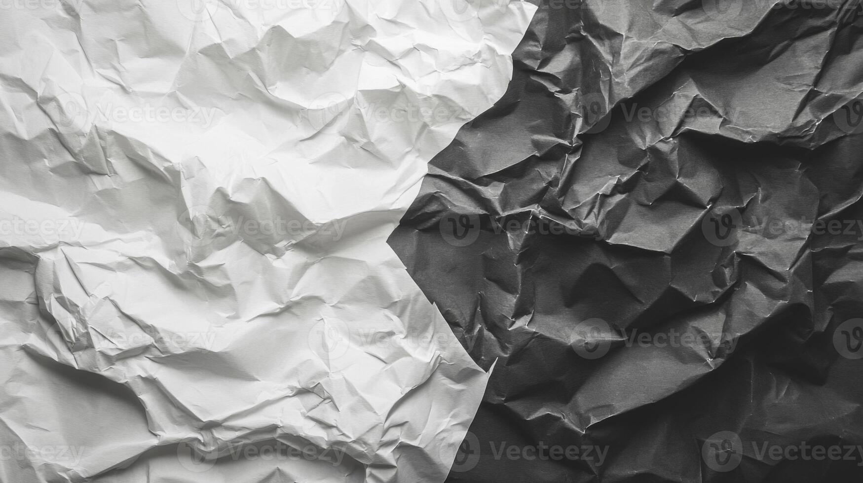 Crumpled White and Black Paper Texture photo