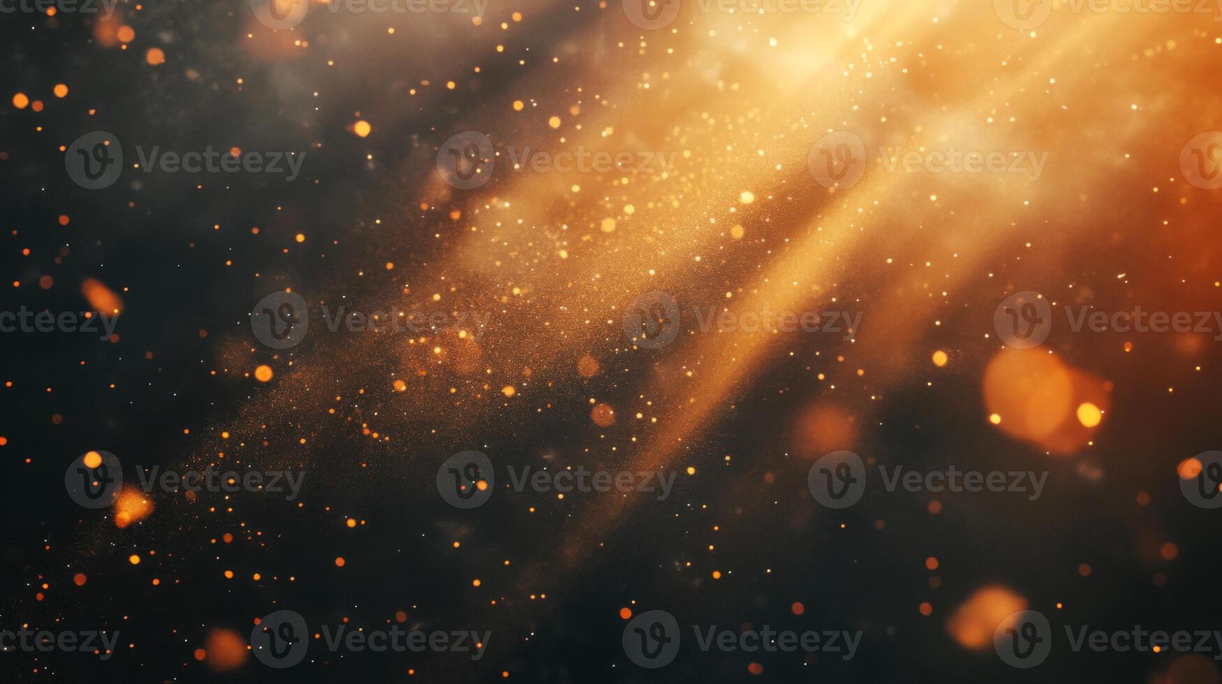 Abstract Background with Golden Sparkle and Light Rays photo