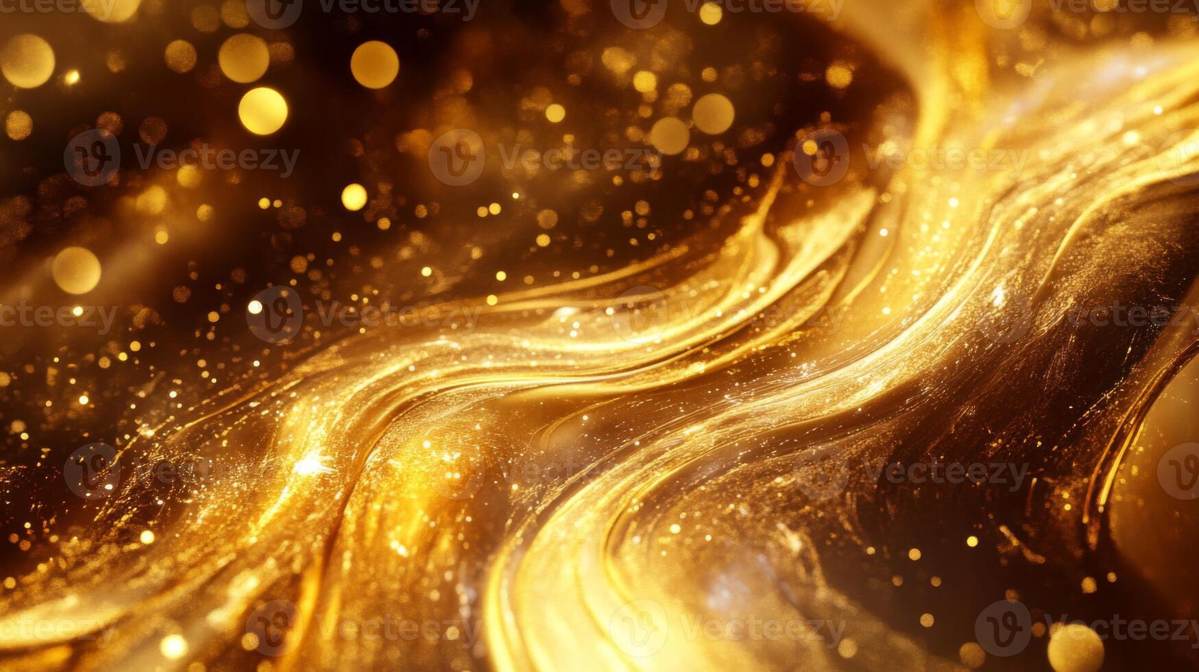 Abstract Golden Swirling Background with Sparkles photo