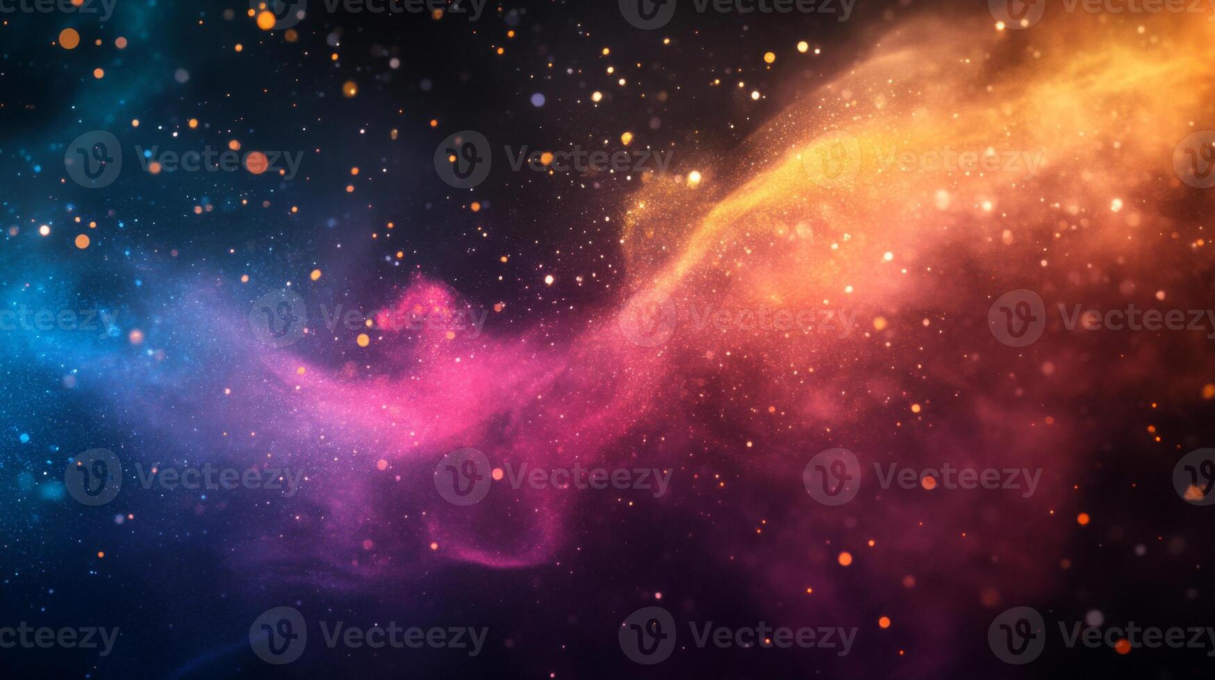 Abstract Cosmic Nebula with Glowing Dust and Stars photo