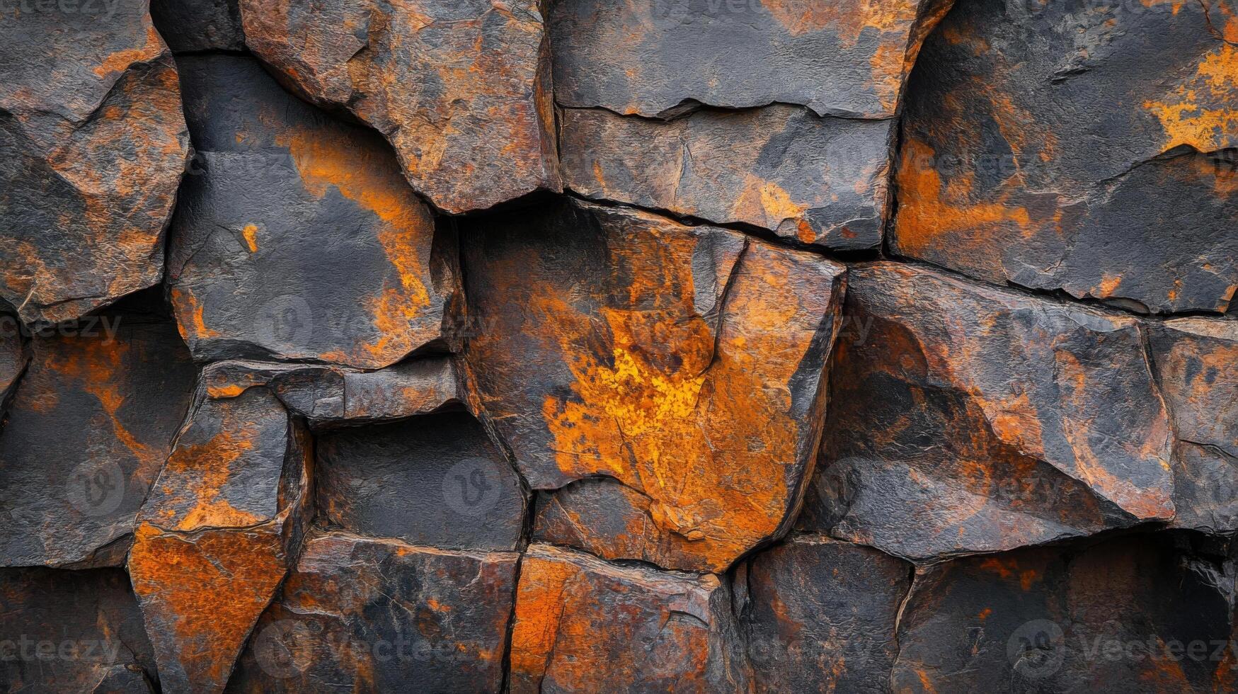 Close-up of a Rugged, Cracked, and Weathered Rock Formation photo