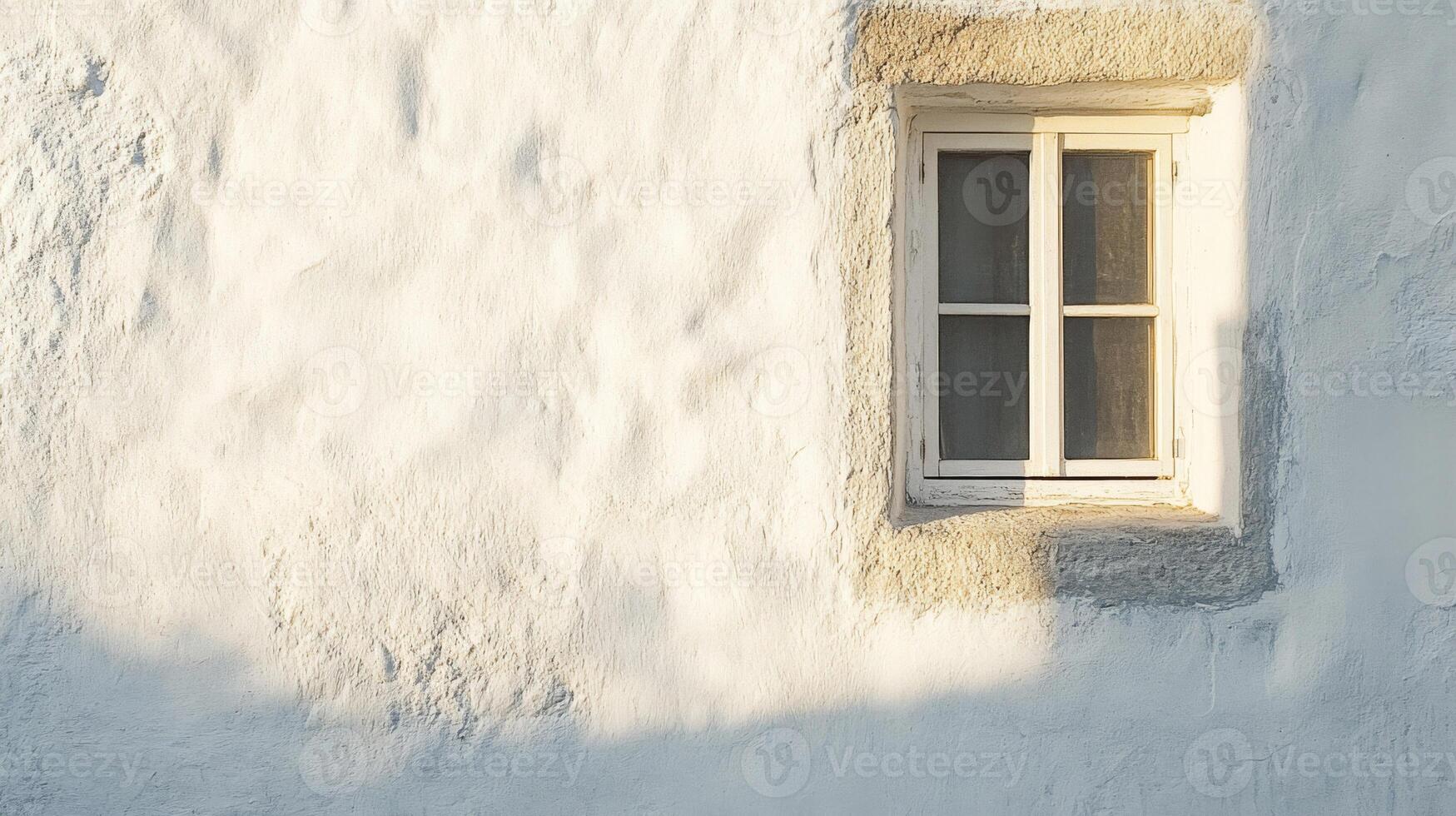 A Single Window in a White-Washed Wall photo