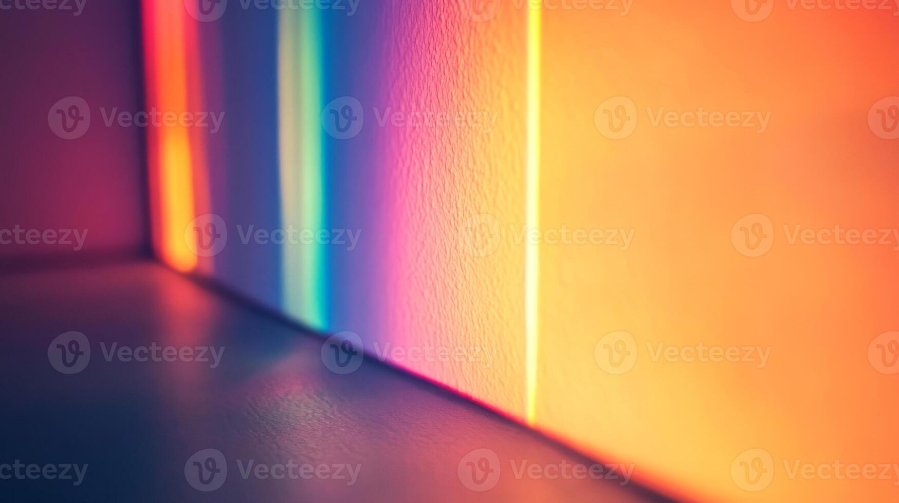 Colorful Light Streaks on Wall and Floor photo