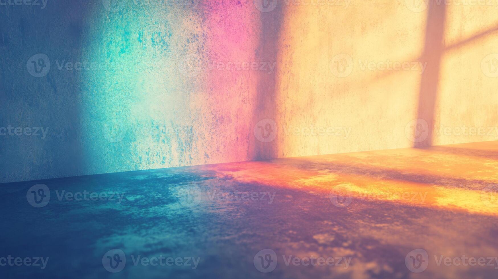 Abstract Corner with Colorful Light and Shadows photo