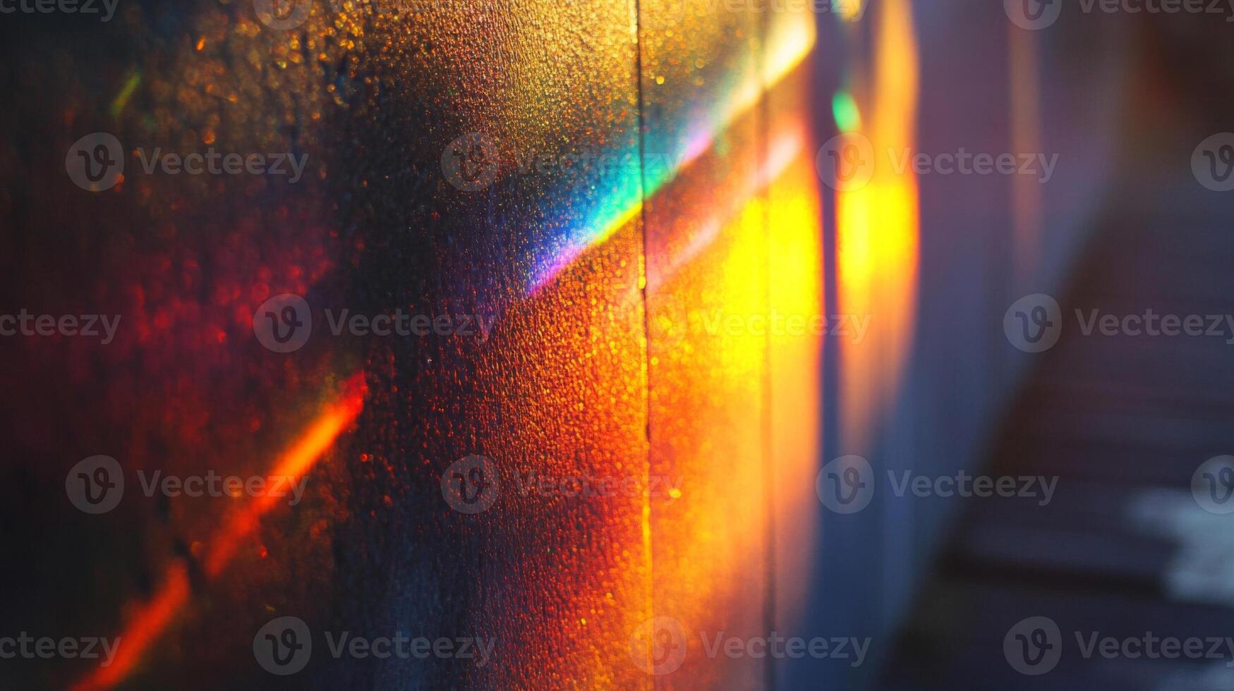 Colorful Light Through Wet Window Pane photo