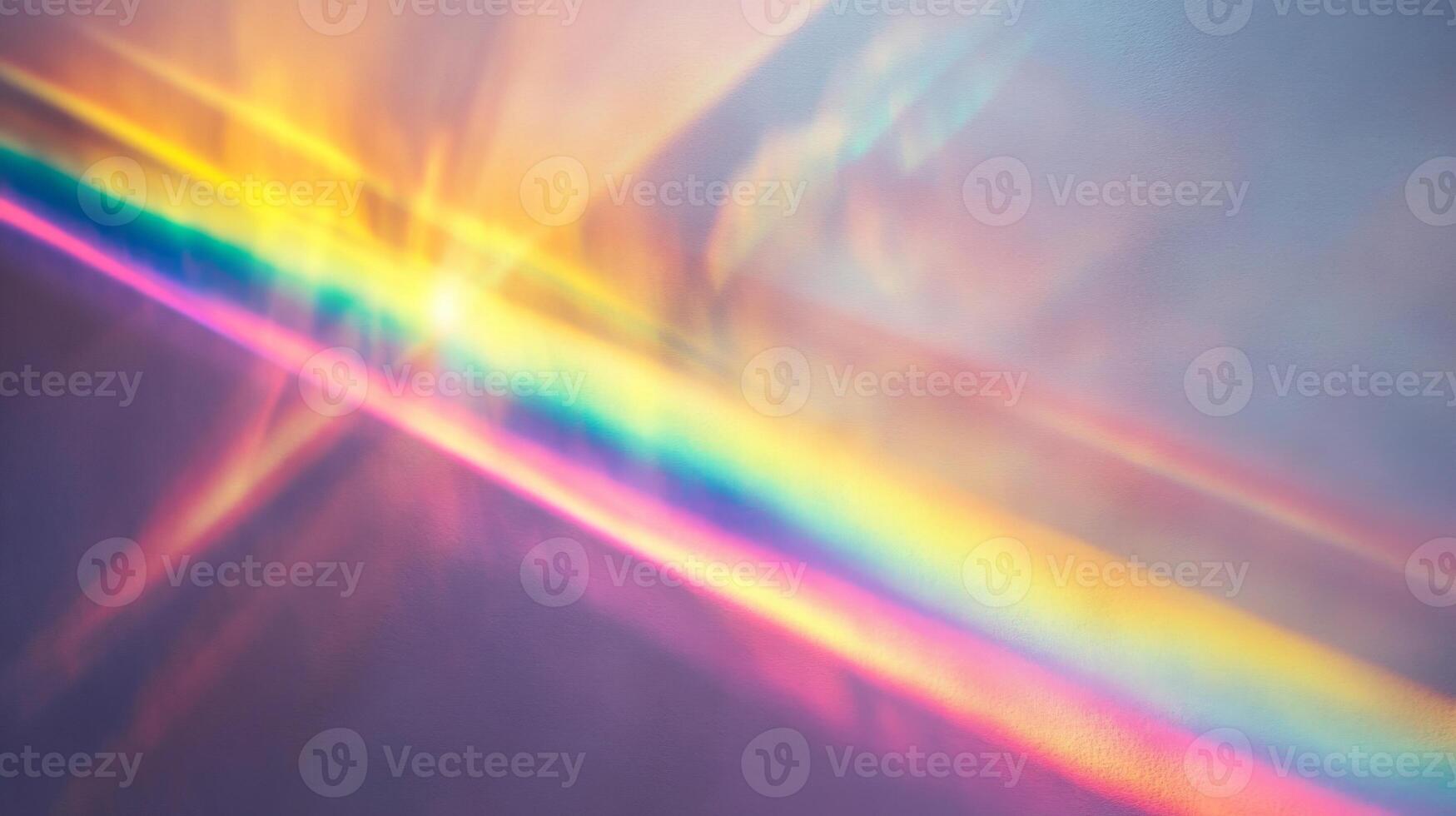 Abstract Rainbow Light Streaks on a Purple Surface photo