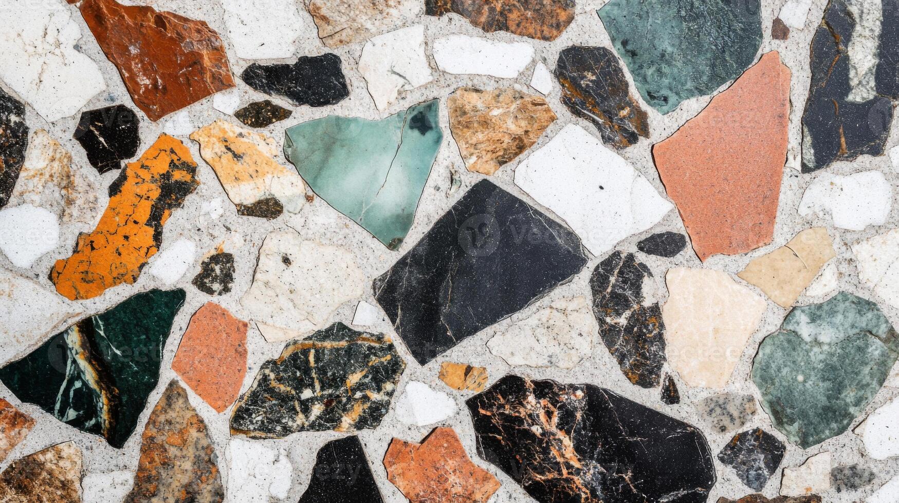 A Close-Up of a Colorful Stone Mosaic Floor photo