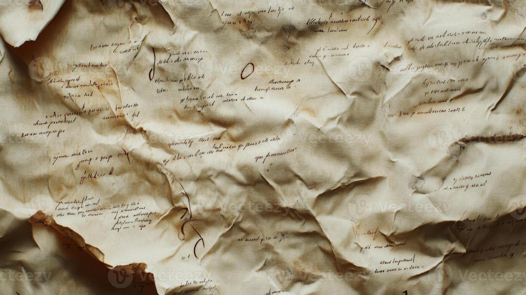 Close-up of a Crumpled Piece of Paper with Handwritten Text photo
