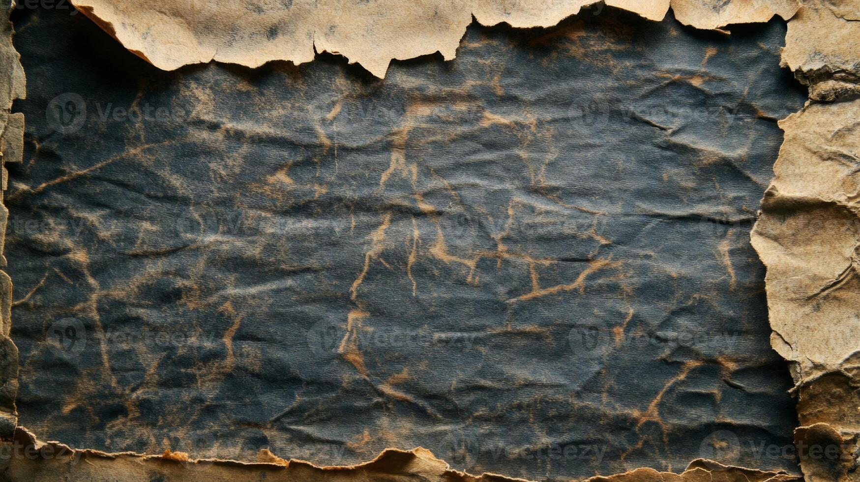 Close-up of a Worn and Ripped Brown Paper Texture photo