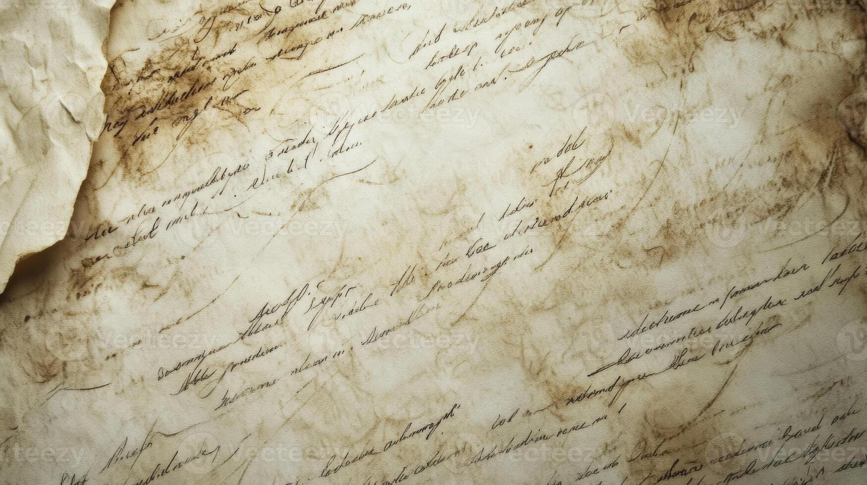 Close-up of Aged Paper with Handwritten Script photo